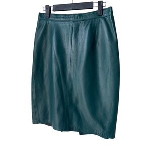 Vintage Dark Green Leather Skirt